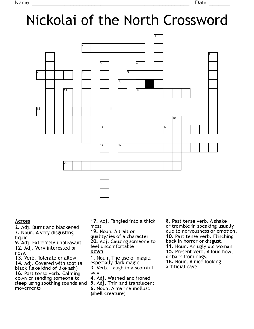 Nickolai of the North Crossword