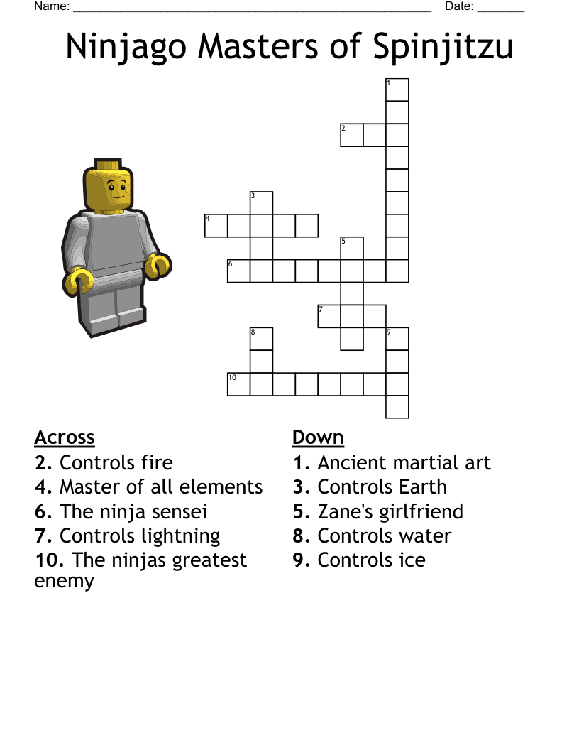 Ninjago Masters of Spinjitzu  Crossword
