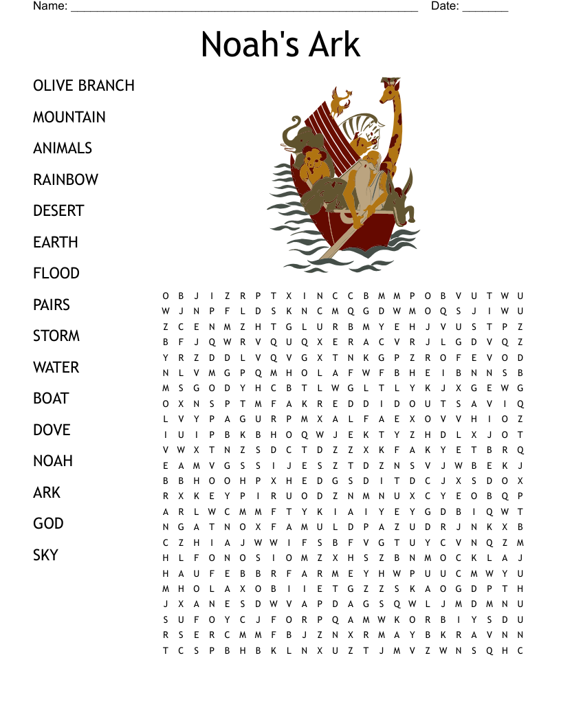 Noah's Ark Word Search