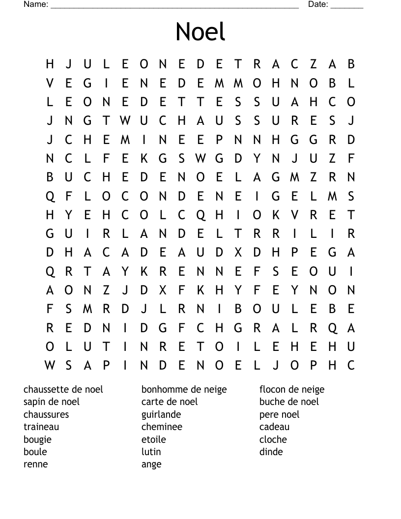 Noel Word Search