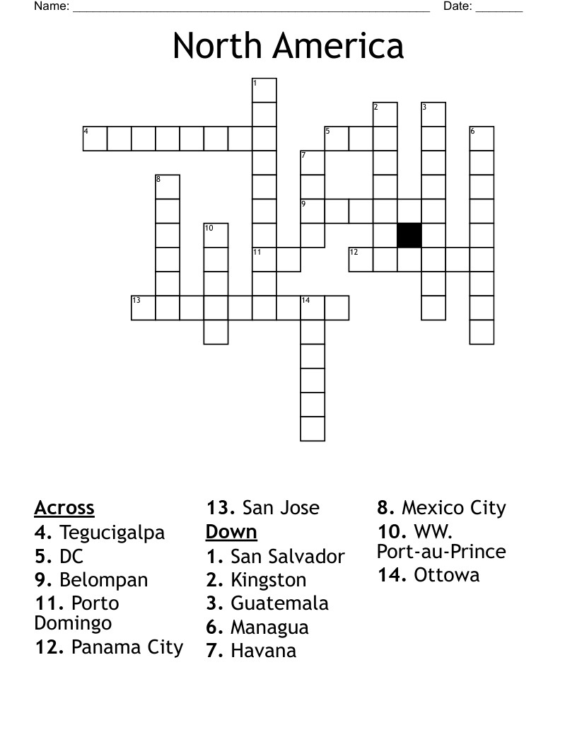North America Crossword