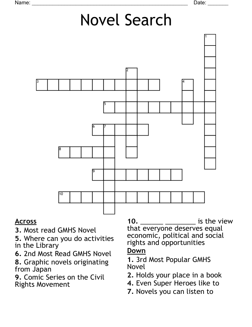 Novel Search Crossword