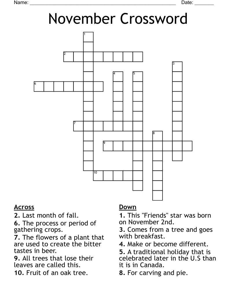 November Crossword