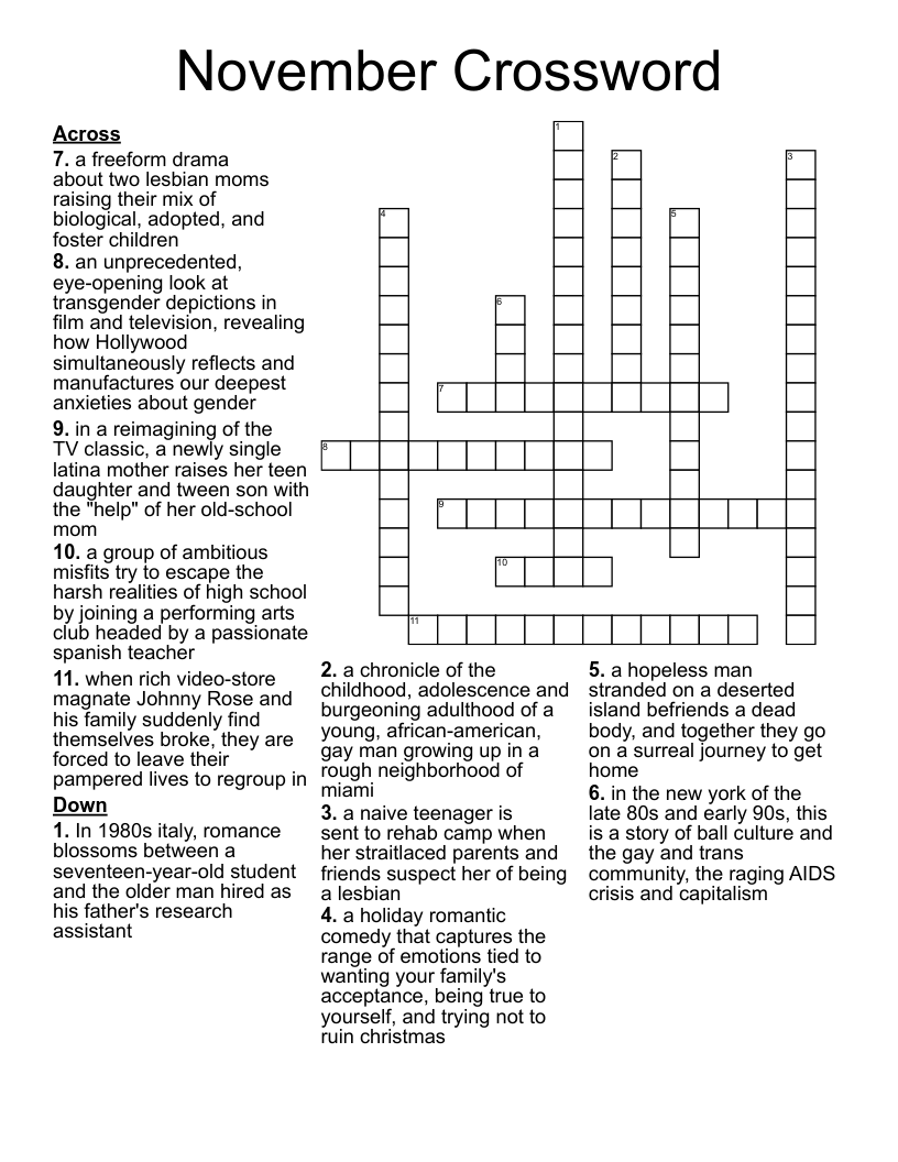 November Crossword