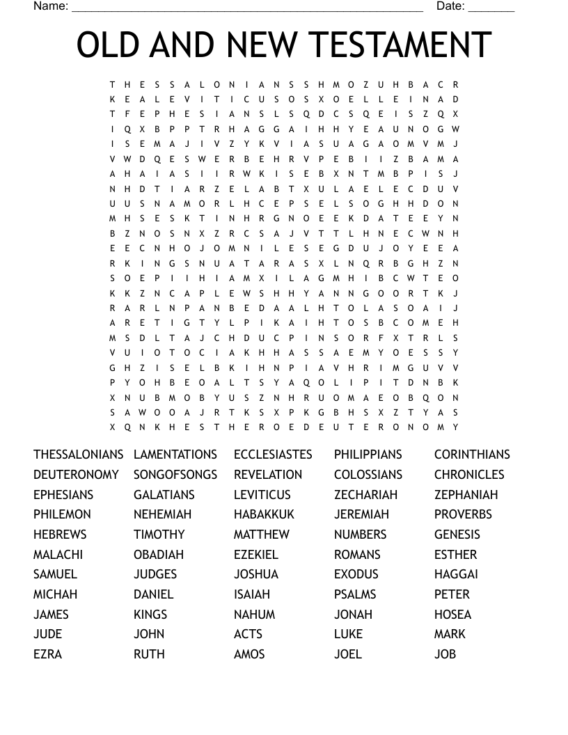 OLD AND NEW TESTAMENT Word Search