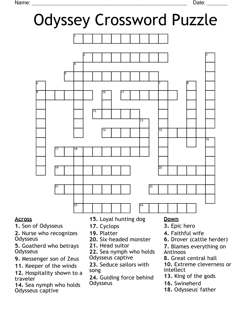 Odyssey Crossword Puzzle