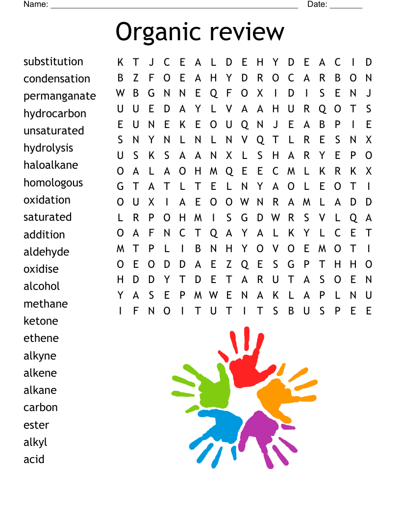 Organic review Word Search