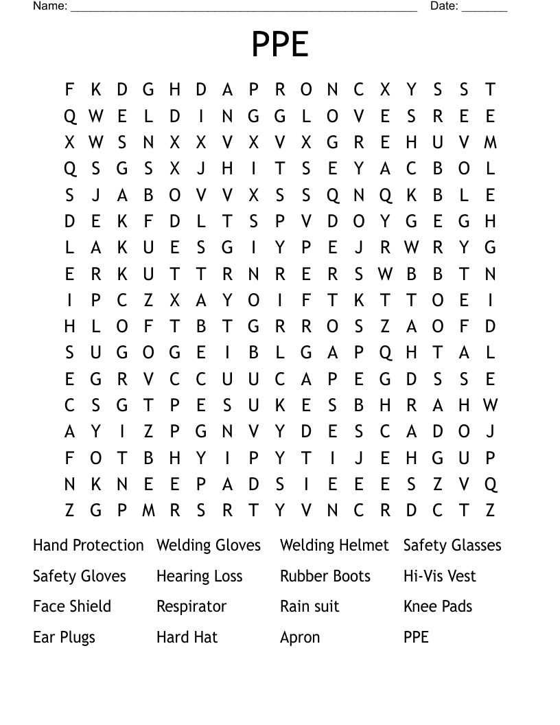 PPE Word Search