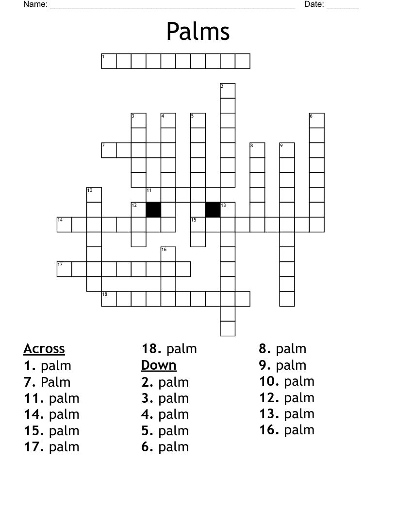 Palms Crossword