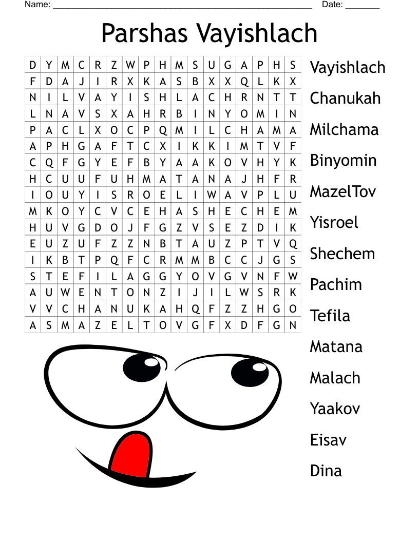 Parshas Vayishlach Word Search