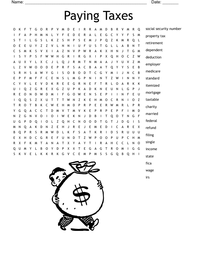 Paying Taxes Word Search
