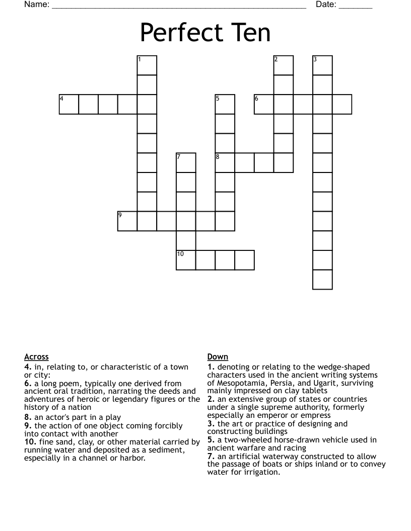 Perfect Ten Crossword