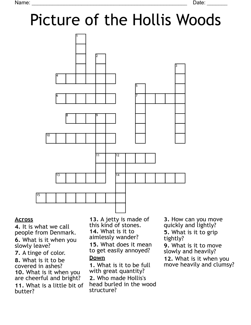 Picture of the Hollis Woods Crossword