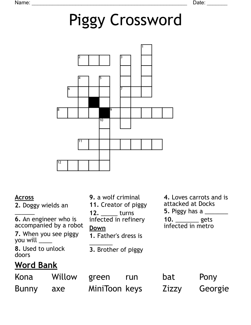 Piggy Crossword