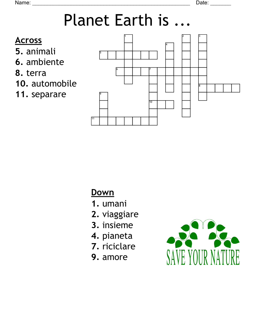 Planet Earth is ... Crossword