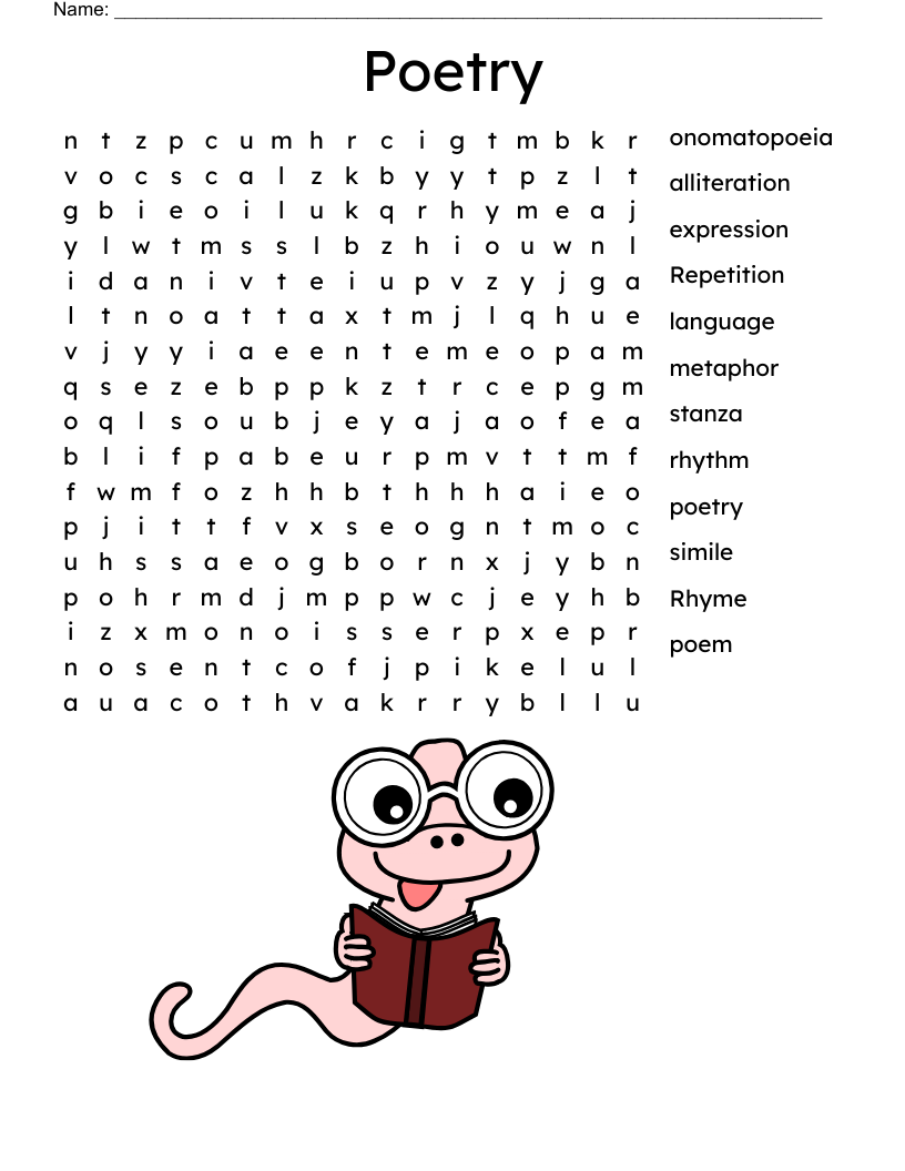 Poetry Word Search