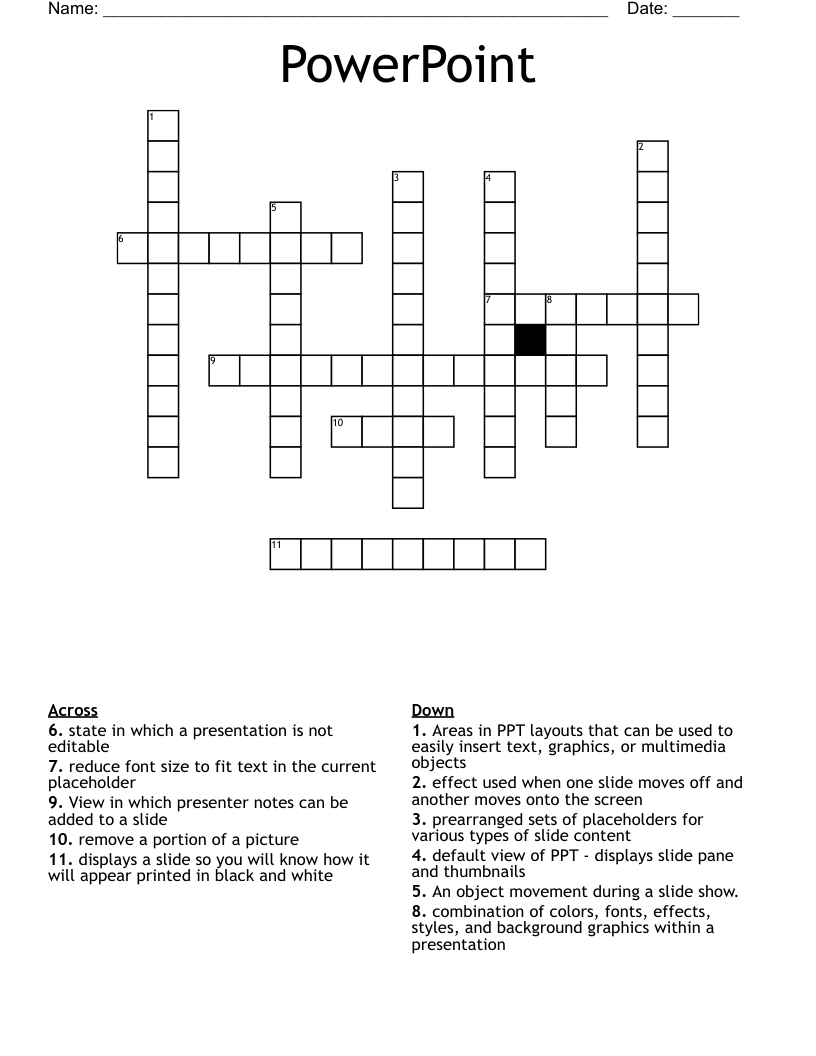 PowerPoint Crossword