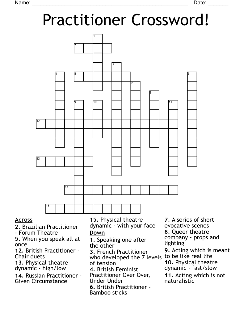 Practitioner Crossword!