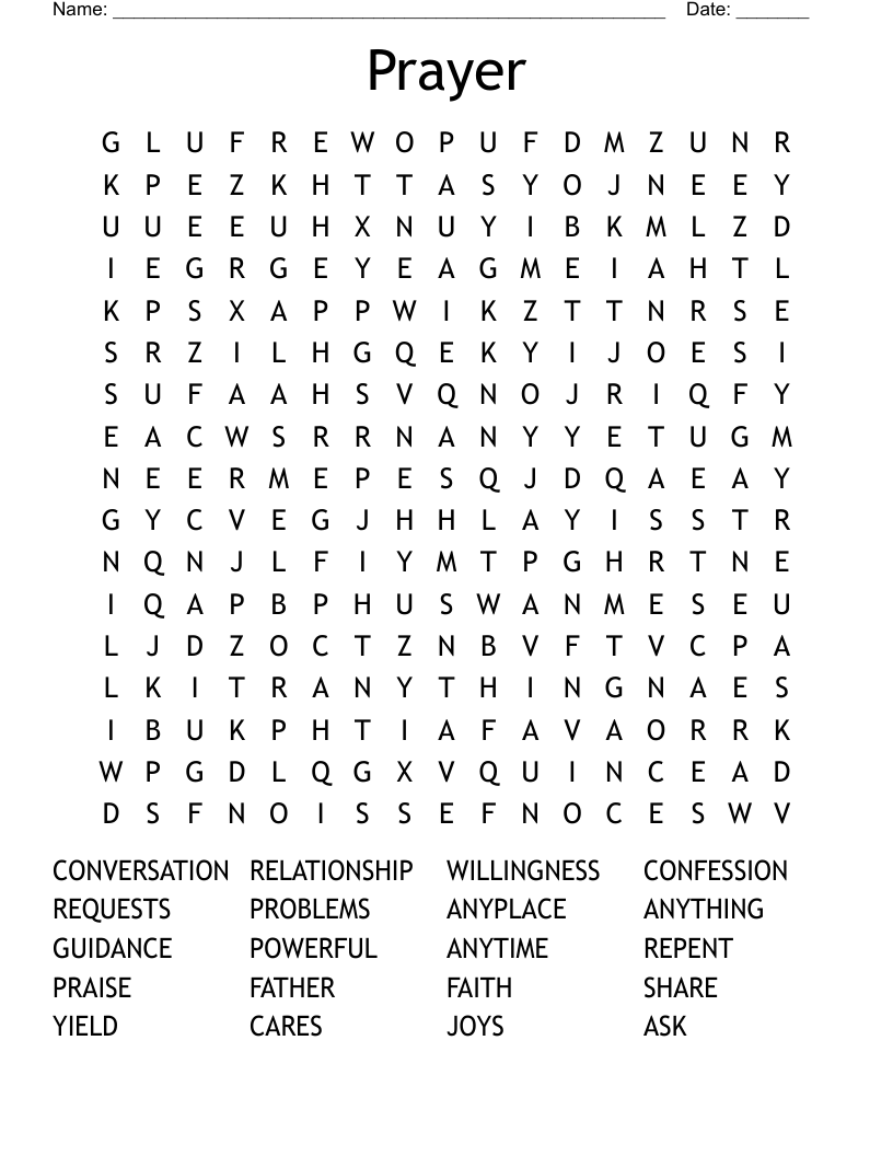 Prayer Word Search