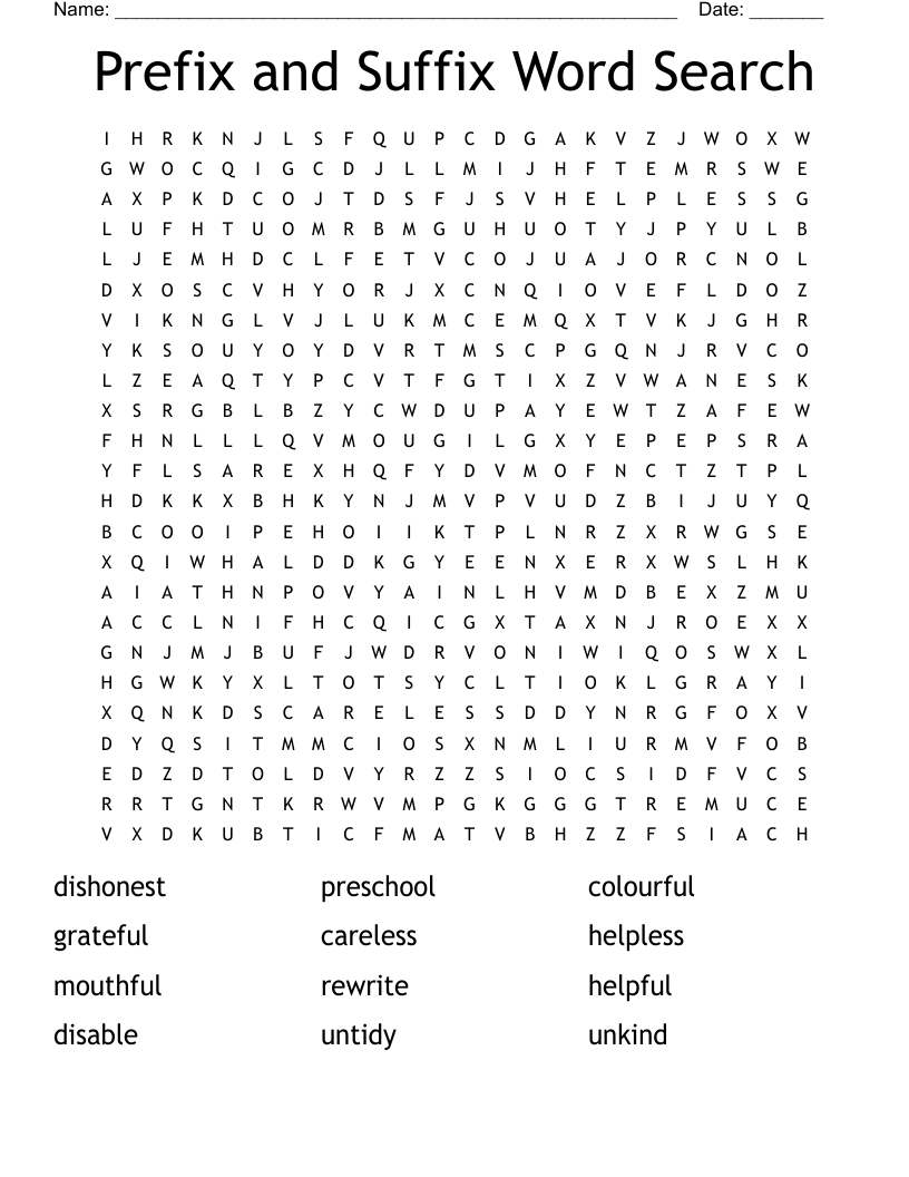 Prefix and Suffix Word Search