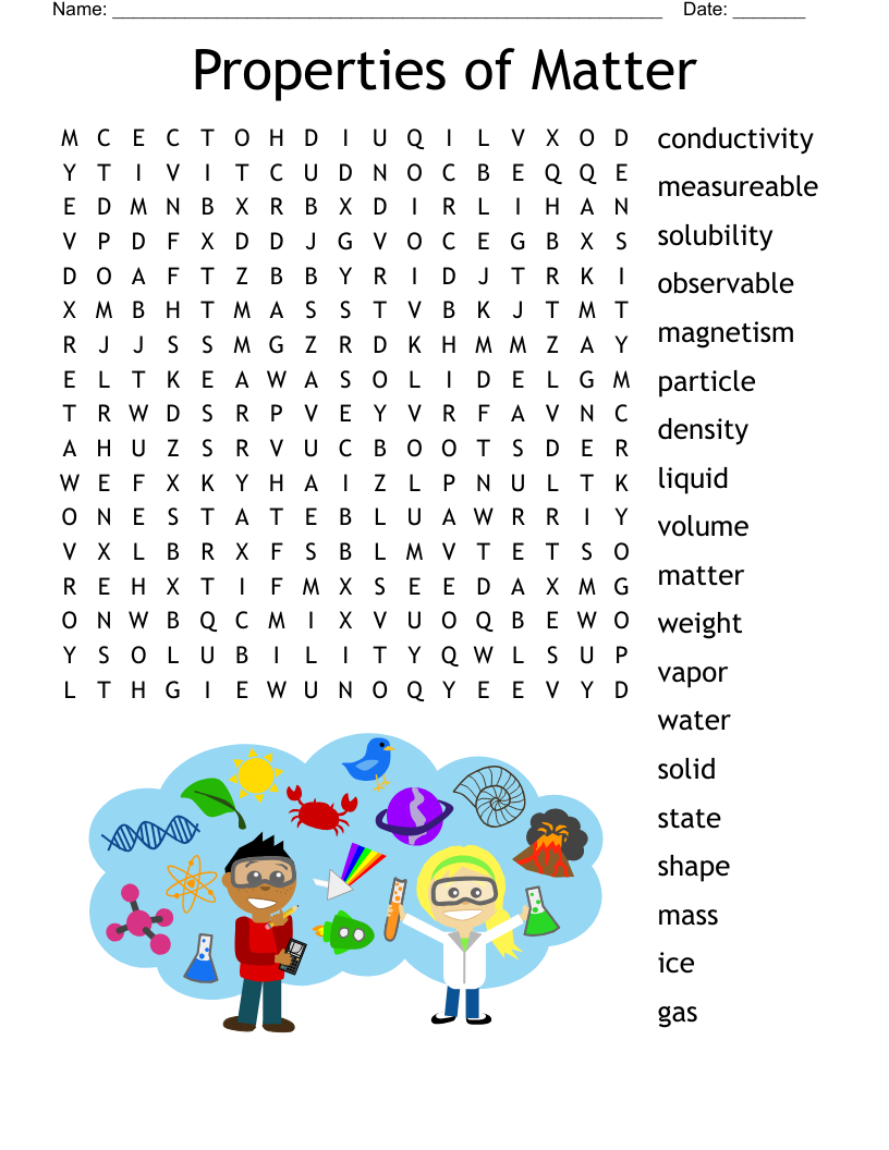 Properties of Matter Word Search