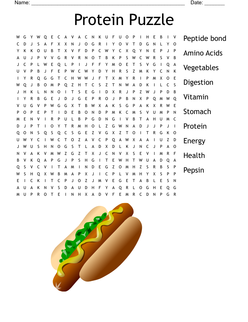 Protein Puzzle Word Search