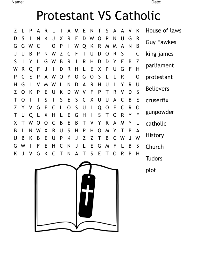 Protestant VS Catholic Word Search