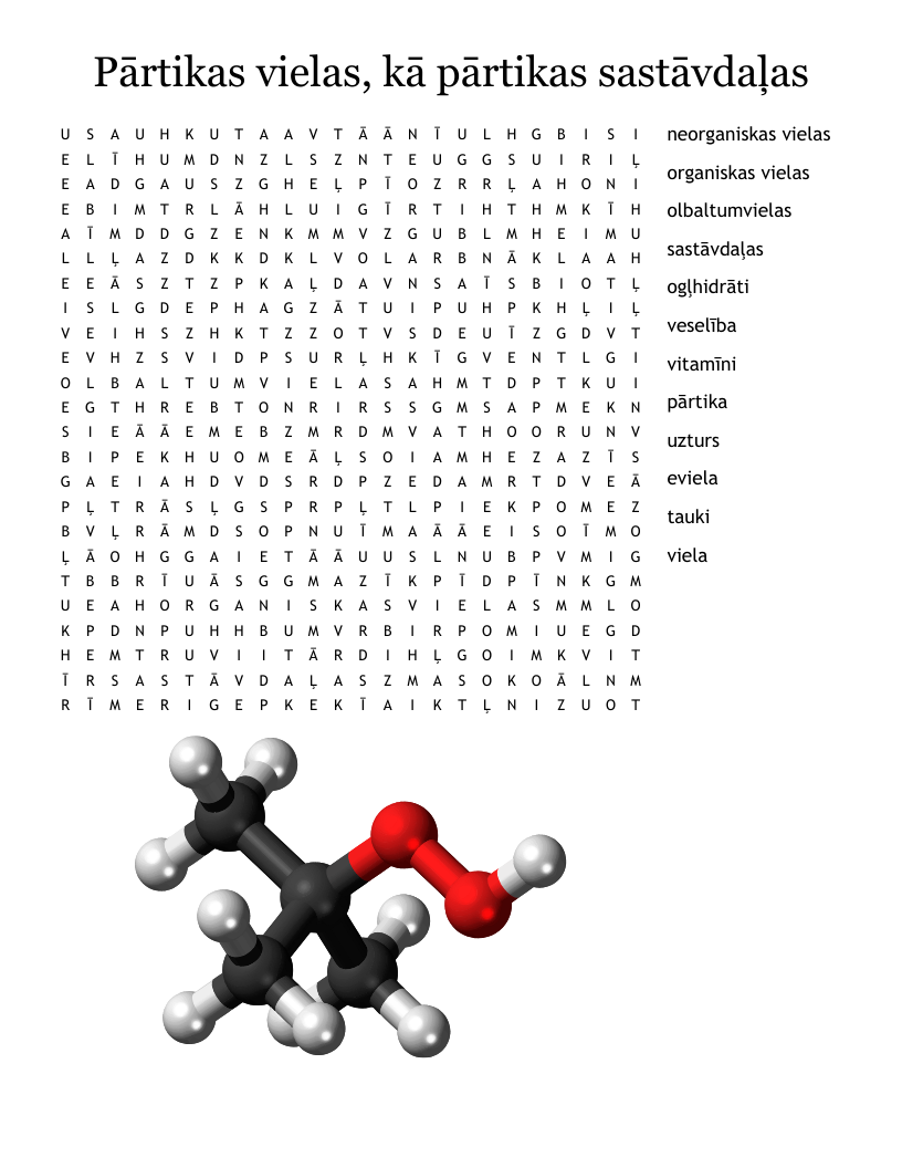 Pārtikas vielas, kā pārtikas sastāvdaļas Word Search