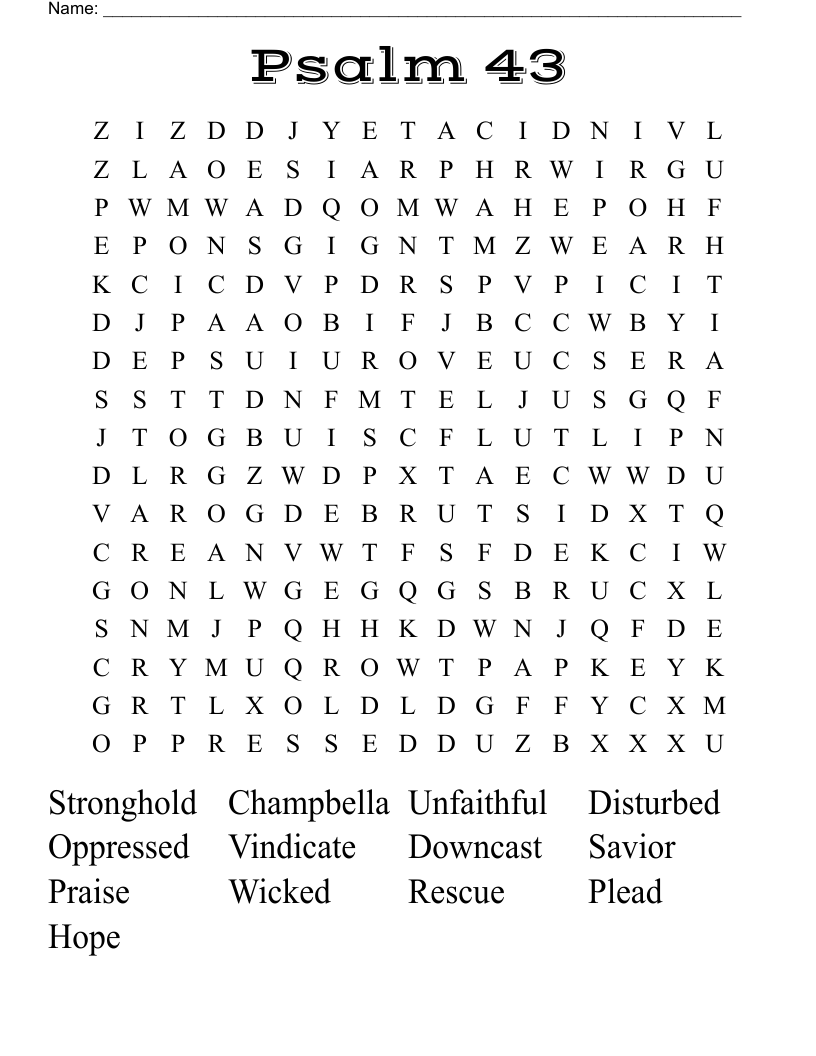Psalm 43 Word Search