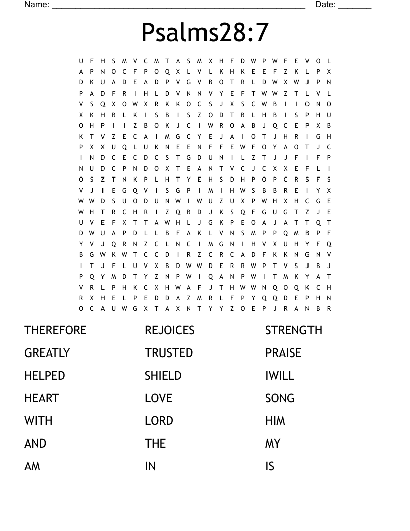Psalms28:7 Word Search