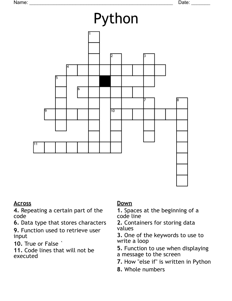 Python Crossword