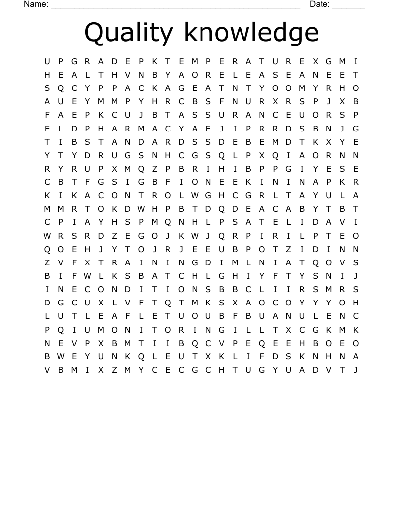 Quality knowledge  Word Search