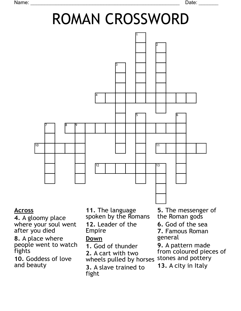 ROMAN CROSSWORD