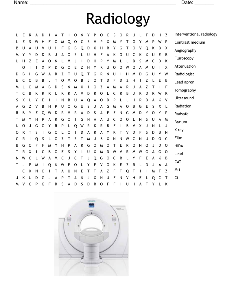Radiology  Word Search