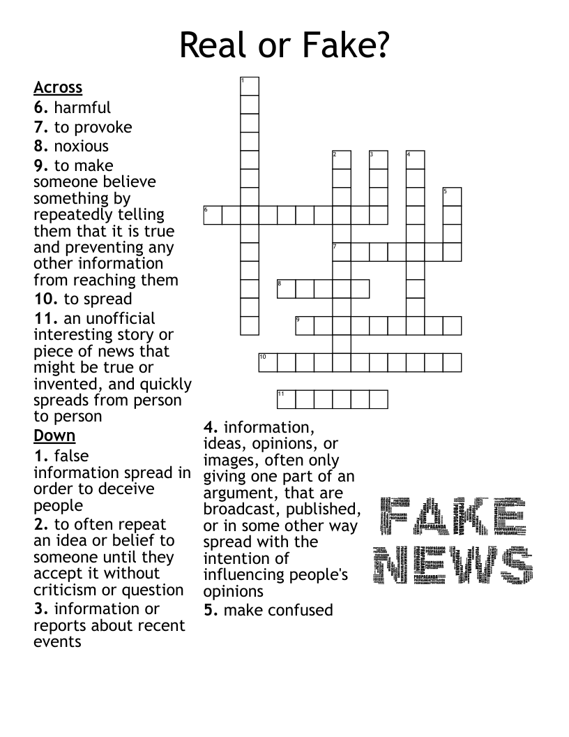 Real or Fake? Crossword