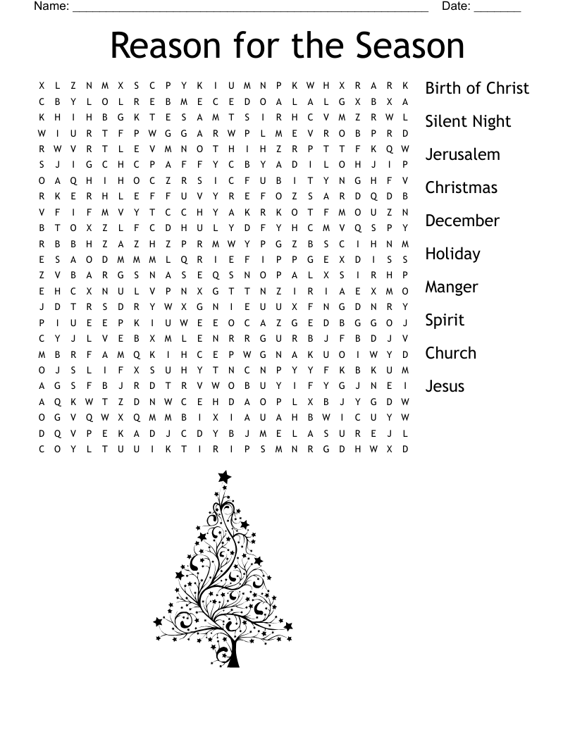 Reason for the Season Word Search