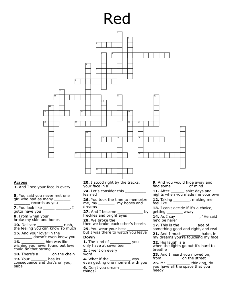 Red Crossword