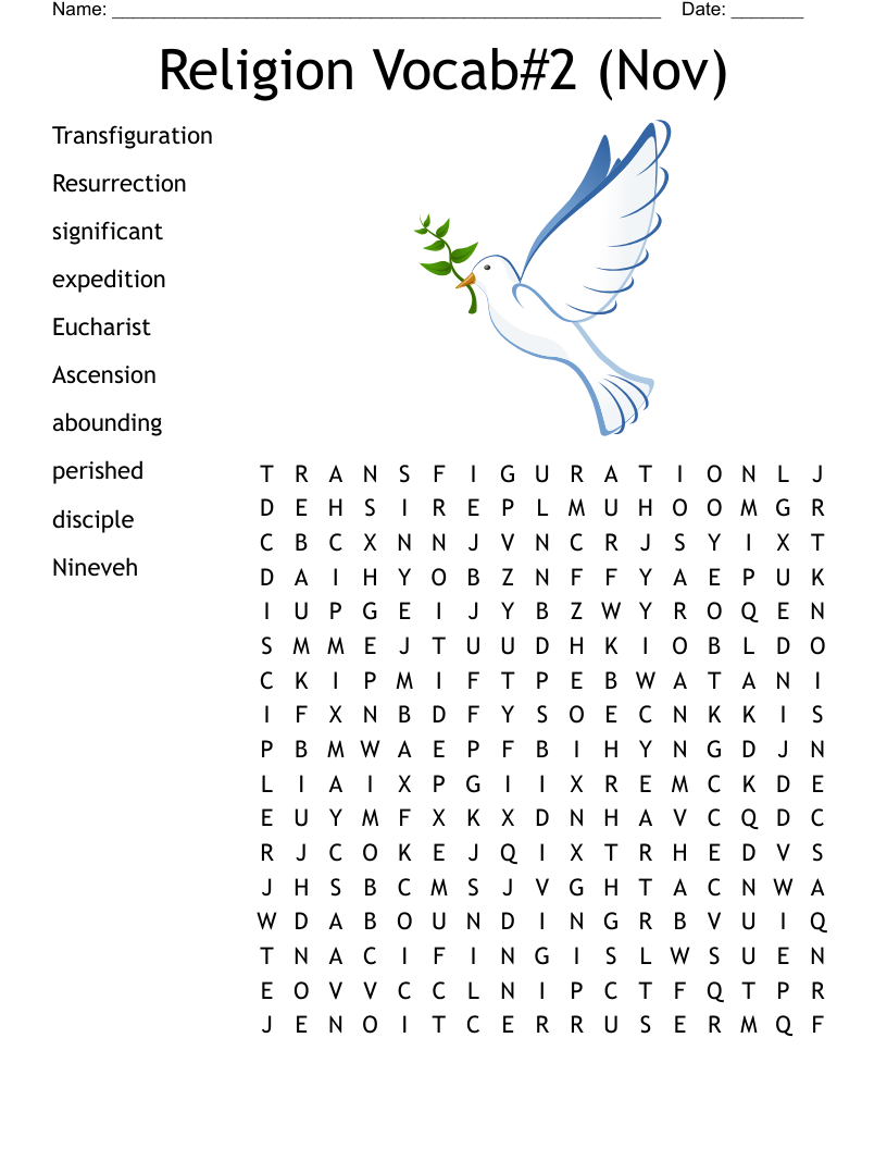 Religion Vocab#2 (Nov) Word Search