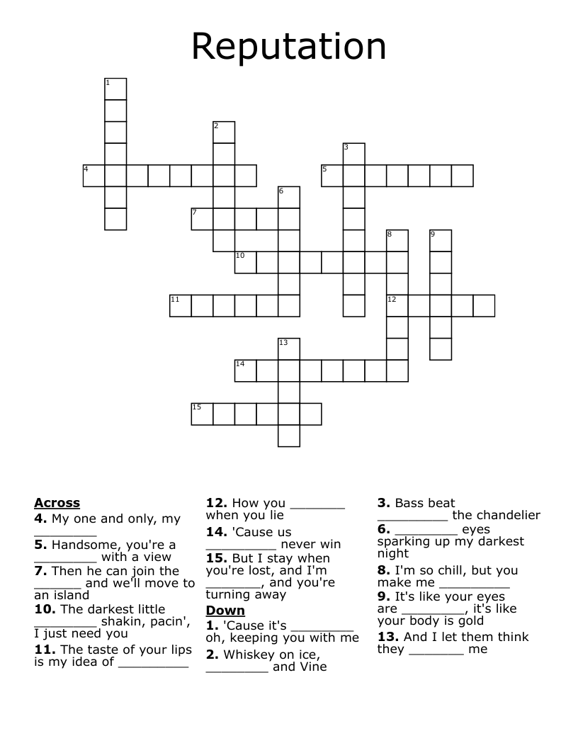 Reputation Crossword