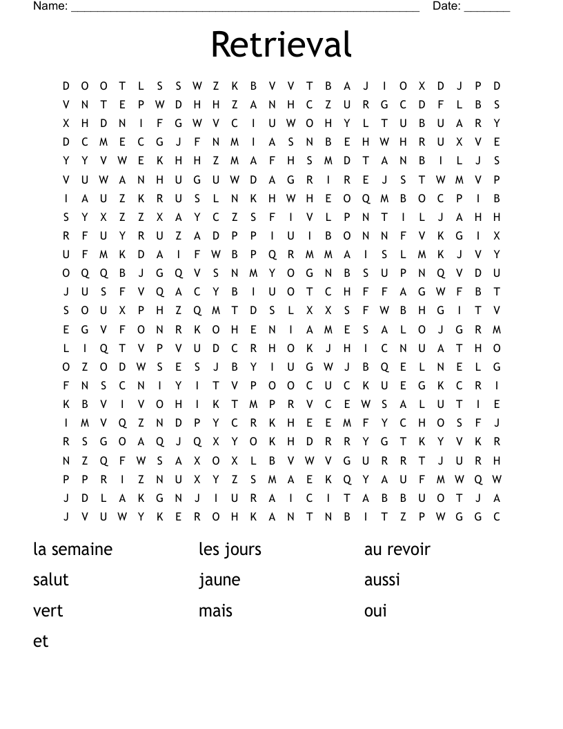 Retrieval  Word Search