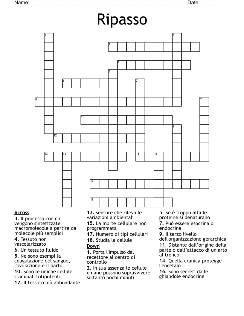 Ripasso  Crossword
