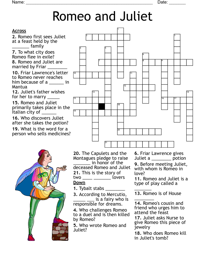 Romeo and Juliet Crossword