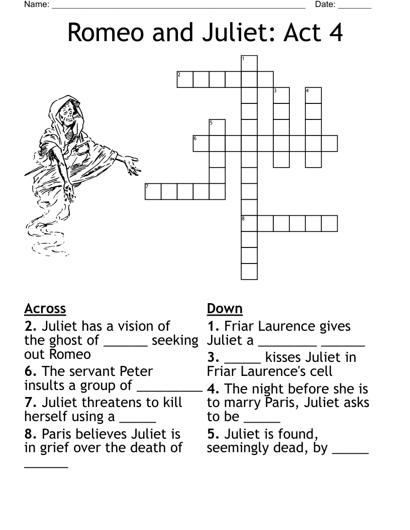 Romeo and Juliet: Act 4 Crossword