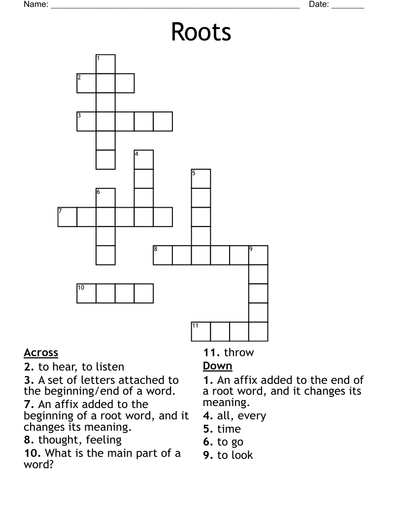 Roots Crossword