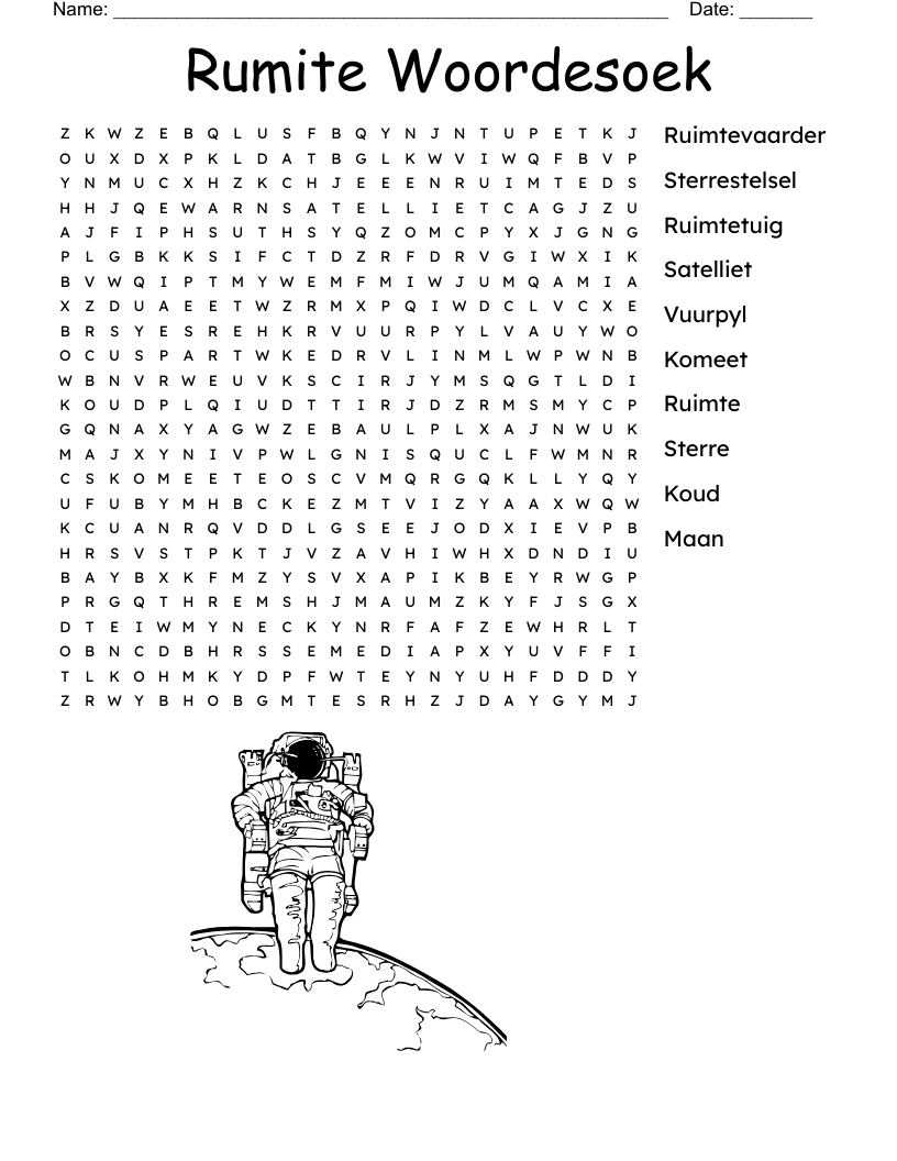 Rumite Woordesoek Word Search