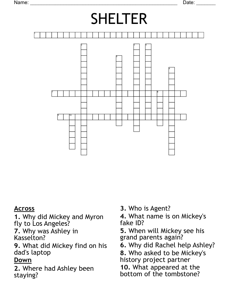 SHELTER Crossword