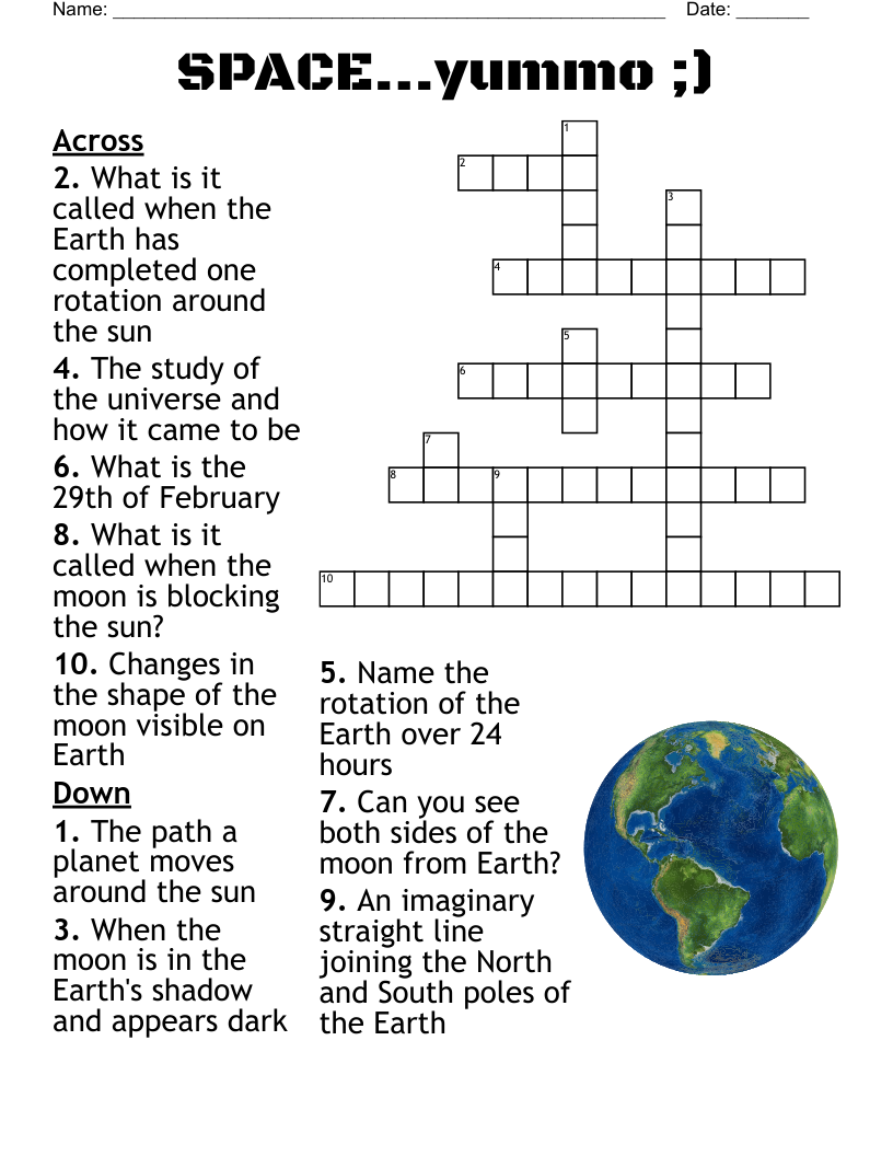SPACE...yummo ;) Crossword