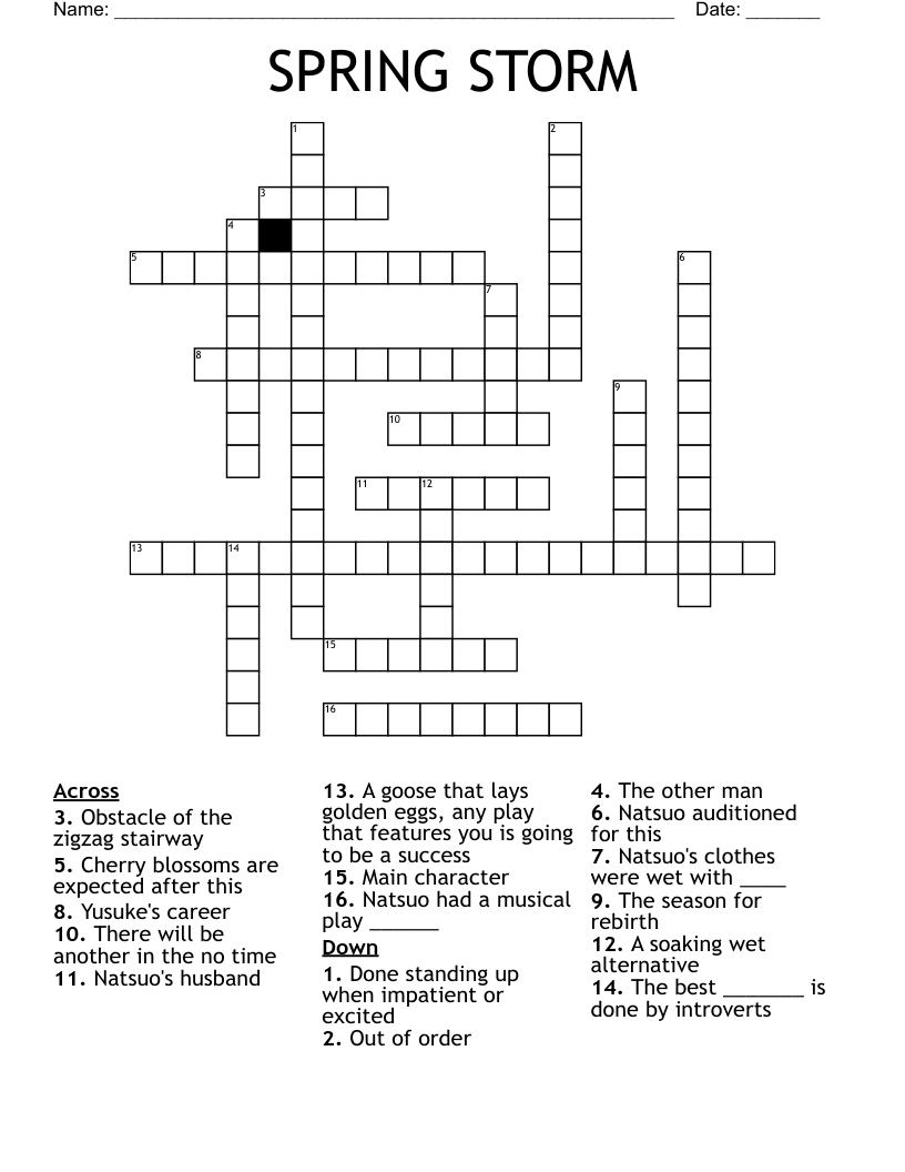 SPRING STORM Crossword