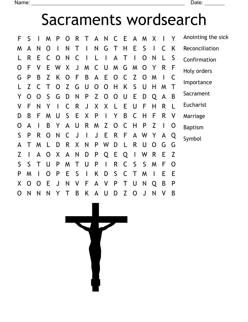 Sacraments wordsearch 