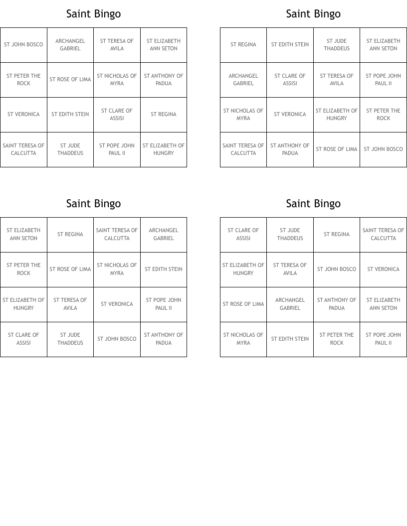 Saint Bingo